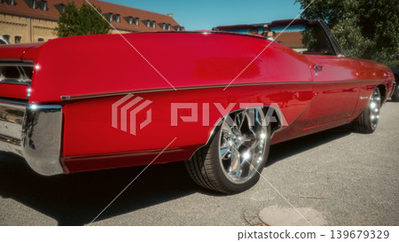 Berlin, Germany - May 2, 2026: Red Classic Convertible Side View Berlin, Germany - May 2, 2026: Red Classic Convertible Side View 139679329