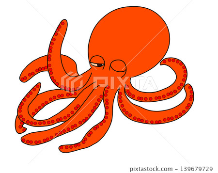 紅章魚的插圖 紅章魚的插圖 139679729