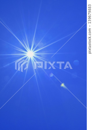 Blue sky and sun, massive UV radiation, free space image Blue sky and sun, massive UV radiation, free space image 139679883