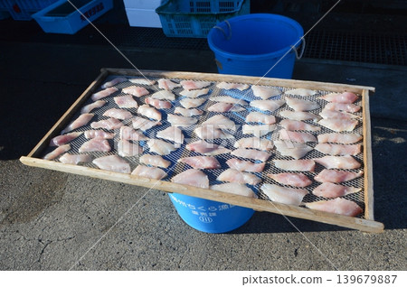 Sun-dried fish fillets (Ohara Fishing Port / Ohara, Isumi City, Chiba Prefecture) Sun-dried fish fillets (Ohara Fishing Port / Ohara, Isumi City, Chiba Prefecture) 139679887