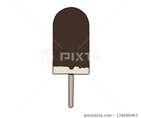 Hand-drawn style illustration of a chocolate-flavored ice pop. Hand-drawn style illustration of a chocolate-flavored ice pop. 139680463