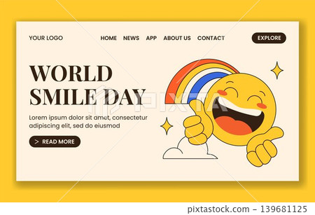 World Smile Day Healthcare Social Media Landing Page Flat Cartoon Hand Drawn Template World Smile Day Healthcare Social Media Landing Page Flat Cartoon Hand Drawn Template 139681125