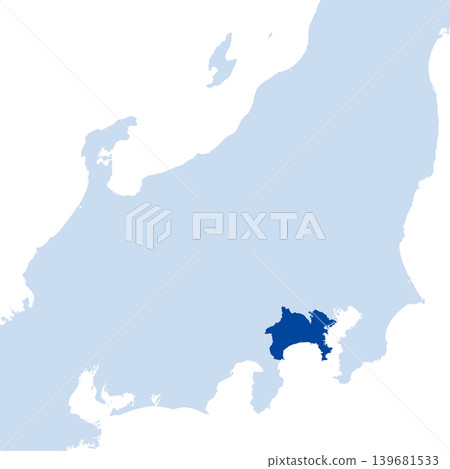 日本向量插圖地圖：神奈川縣地圖 139681533