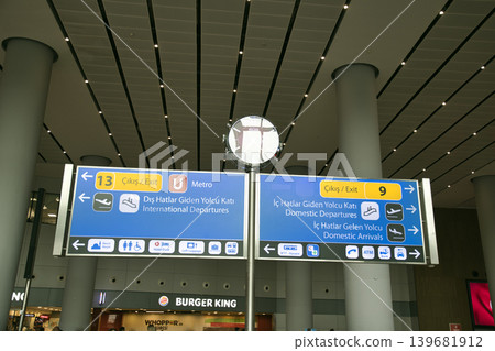96036 Türkiye, Istanbul, Signboard inside Istanbul Airport 96036 Türkiye, Istanbul, Signboard inside Istanbul Airport 139681912