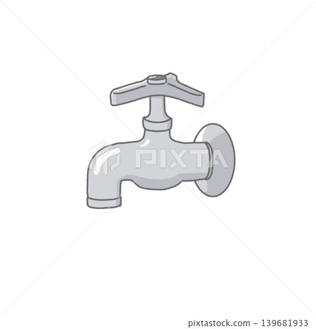 Simple illustration of a closed faucet Simple illustration of a closed faucet 139681933