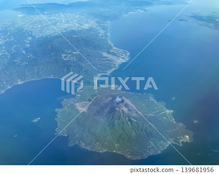 Sakurajima and the Osumi Peninsula as seen from the plane between Narita and Taipei. Sakurajima and the Osumi Peninsula as seen from the plane between Narita and Taipei. 139681956