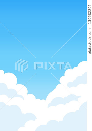 Cute illustration background of a blue sky and white cumulonimbus clouds Cute illustration background of a blue sky and white cumulonimbus clouds 139682295