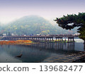 A peaceful collection of Japanese autumn landscapes featuring colorful maple trees, traditional temples, bamboo forests, and serene garden paths. These images capture the calm beauty of nature, warm 139682477