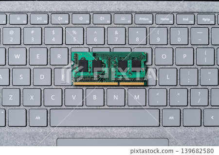 Memory located on top of the keyboard (technology image) Memory located on top of the keyboard (technology image) 139682580
