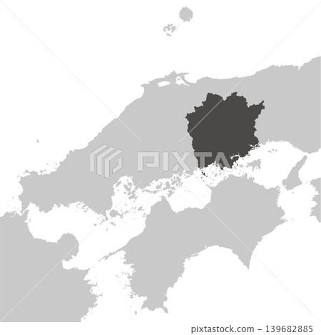 日本岡山縣地圖向量插圖素材 日本岡山縣地圖向量插圖素材 139682885