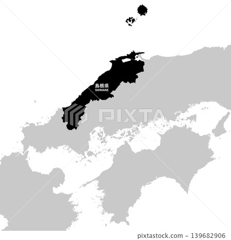 Vector illustration map material for Japan: Shimane Prefecture map Vector illustration map material for Japan: Shimane Prefecture map 139682906
