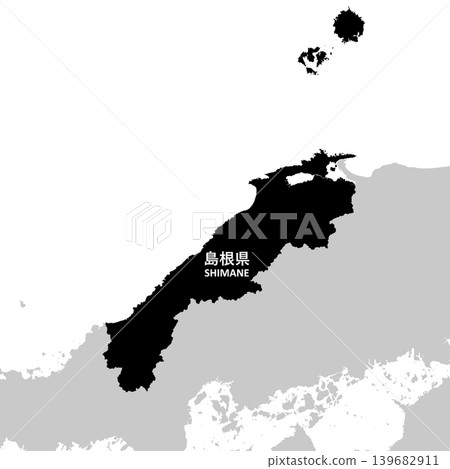Vector illustration map material for Japan: Shimane Prefecture map Vector illustration map material for Japan: Shimane Prefecture map 139682911