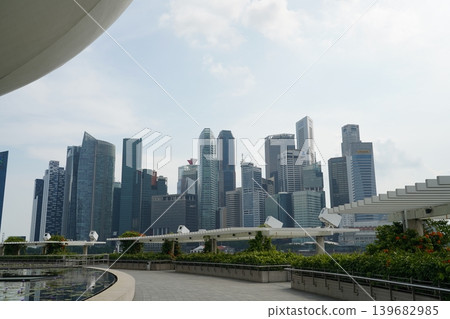 Singapore City Skyline from Marina Barrage Scenery Singapore City Skyline from Marina Barrage Scenery 139682985