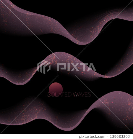 Isolated design elements. A set of waves with chaotic, fine tinsel Isolated design elements. A set of waves with chaotic, fine tinsel 139683203
