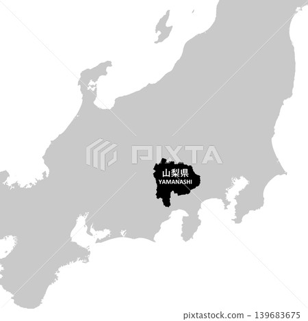 Vector illustration map of Japan: Yamanashi prefecture map Vector illustration map of Japan: Yamanashi prefecture map 139683675