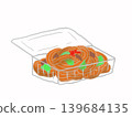 Yakisoba in a clear plastic container 139684135