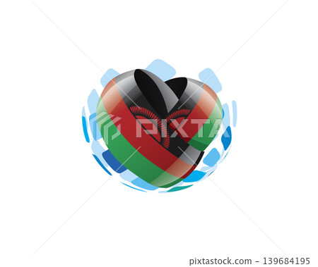 Patriotic heart wrapped in Malawian flag illustration Patriotic heart wrapped in Malawian flag illustration 139684195