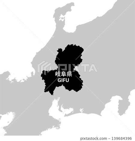 日本向量插圖地圖素材:岐阜縣地圖 日本向量插圖地圖素材:岐阜縣地圖 139684396