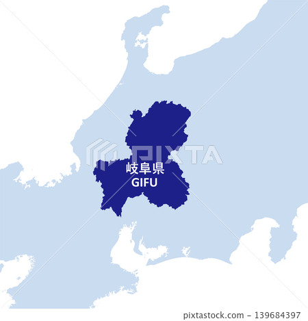 日本向量插圖地圖素材:岐阜縣地圖 日本向量插圖地圖素材:岐阜縣地圖 139684397