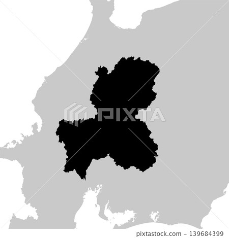 日本向量插圖地圖素材:岐阜縣地圖 日本向量插圖地圖素材:岐阜縣地圖 139684399