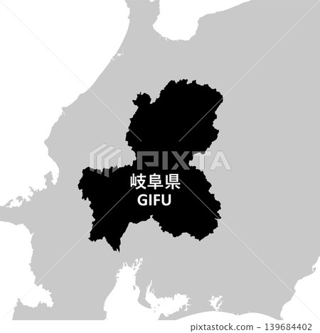 Vector illustration map material for Japan: Gifu Prefecture map Vector illustration map material for Japan: Gifu Prefecture map 139684402