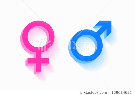 3d style pink blue gander sign on white background 3d style pink blue gander sign on white background 139684635