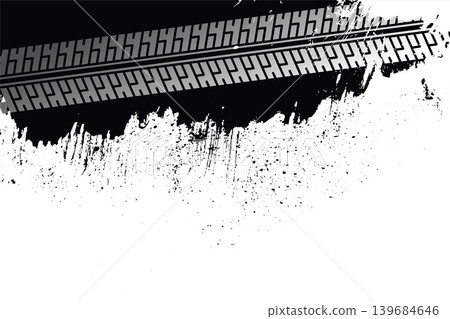 abstract tire track dirty pattern background with text space 139684646