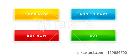 glossy shop or buy now, add to cart buttons in various color glossy shop or buy now, add to cart buttons in various color 139684700