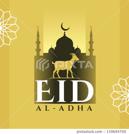golden themed islamic eid al adha festive poster design golden themed islamic eid al adha festive poster design 139684708