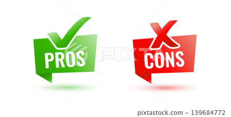 modern style pros and cons checkmark sign design modern style pros and cons checkmark sign design 139684772