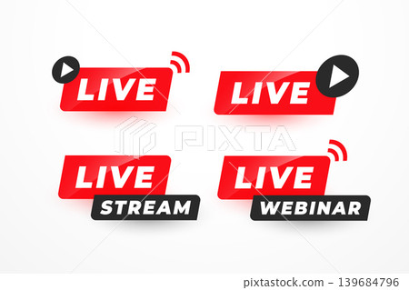 set of live stream or webinar icon in modern style set of live stream or webinar icon in modern style 139684796