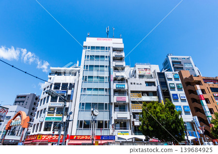 Koenji Station, Tokyo; Koenji North Exit Plaza; Junjo Shopping Street; the setting for the novel "Koenji Junjo Shopping Street". 139684925