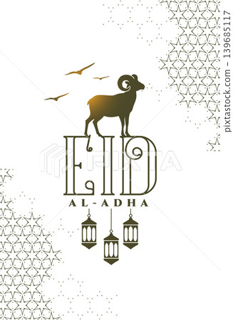 eid al adha islamic festival background with goat silhouette eid al adha islamic festival background with goat silhouette 139685117
