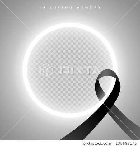 glowing neon memorial photo frame with black ribbon glowing neon memorial photo frame with black ribbon 139685172