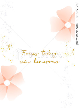 golden calligraphy success quote with soft pink botanical flower poster golden calligraphy success quote with soft pink botanical flower poster 139685178