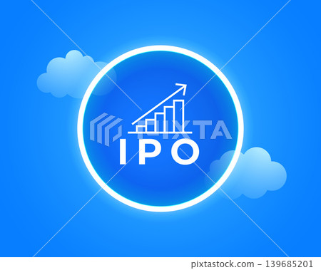 initial public offering ipo success concept with growth chart and clouds initial public offering ipo success concept with growth chart and clouds 139685201