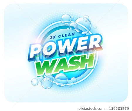 power wash detergent cleaner advertising label 139685279
