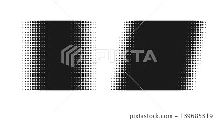 set of two halftone dotted grain texture elements set of two halftone dotted grain texture elements 139685319