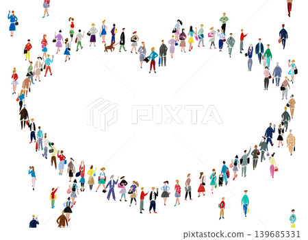 Illustration material of a heart frame formed by people Illustration material of a heart frame formed by people 139685331