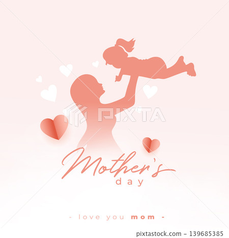 stylized motherhood silhouette design for happy mother's day event stylized motherhood silhouette design for happy mother's day event 139685385