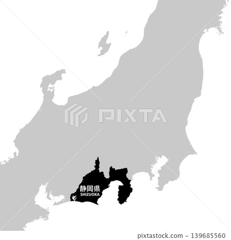 日本靜岡縣地圖向量插圖素材 日本靜岡縣地圖向量插圖素材 139685560