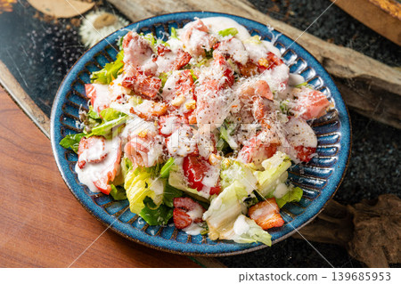 Caesar Salad: A colorful and popular salad menu item. Caesar Salad: A colorful and popular salad menu item. 139685953