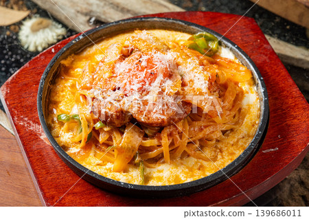 Neapolitan spaghetti: A nostalgic, coffee shop-style pasta. Neapolitan spaghetti: A nostalgic, coffee shop-style pasta. 139686011