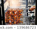 grilled chicken wings and legs on the grill 139686723
