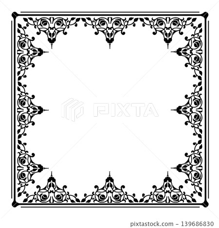 Vintage Ornamental Frame Elegant Border on a white background, JPG, 300 dpi Vintage Ornamental Frame Elegant Border on a white background, JPG, 300 dpi 139686830