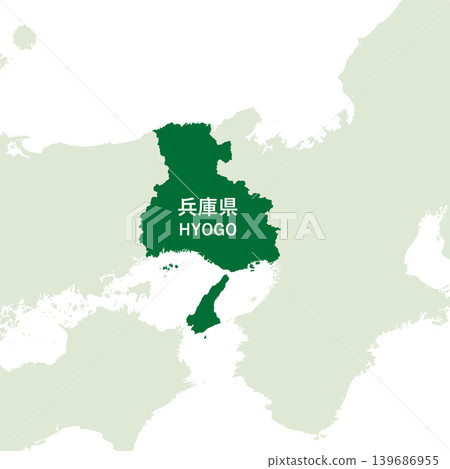 日本兵庫縣地圖向量插圖素材 日本兵庫縣地圖向量插圖素材 139686955