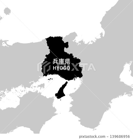 Vector illustration map material for Japan: Hyogo Prefecture map Vector illustration map material for Japan: Hyogo Prefecture map 139686956