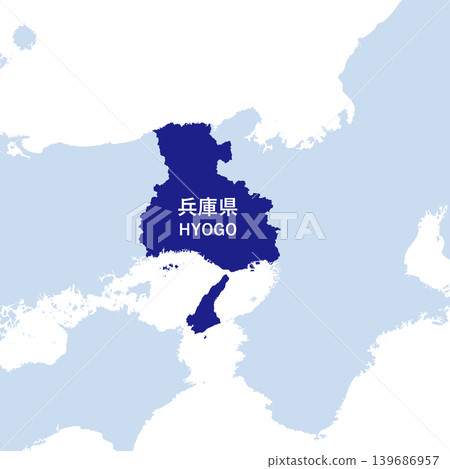 Vector illustration map material for Japan: Hyogo Prefecture map Vector illustration map material for Japan: Hyogo Prefecture map 139686957