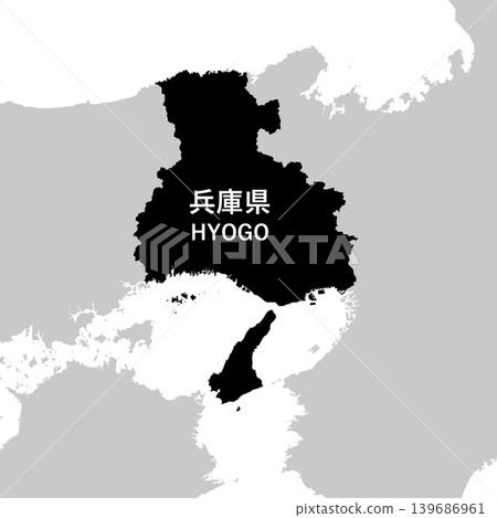 日本兵庫縣地圖向量插圖素材 日本兵庫縣地圖向量插圖素材 139686961