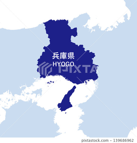 日本兵庫縣地圖向量插圖素材 日本兵庫縣地圖向量插圖素材 139686962
